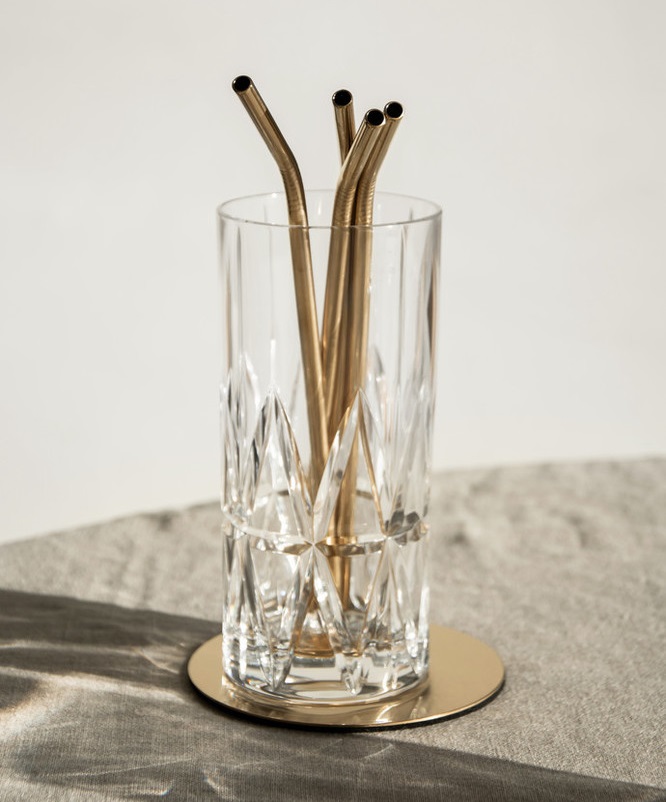Peak Sugrör Guld med rengöringsborste 4-pack - 2