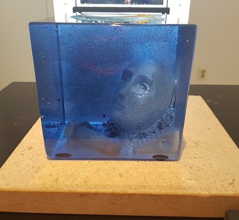 Blue Cube Head in Water Unique - Kosta Boda