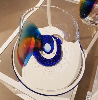 Rainbow Plate Red Yellow Blue - Kosta Boda Limited