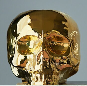 Still Life Votive Gold  Skull