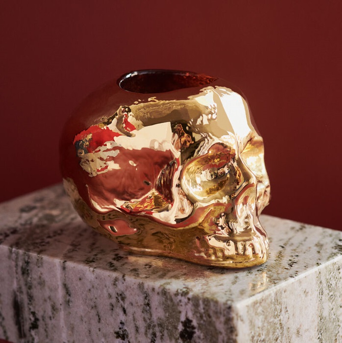 Still Life Votive Gold  Skull - 4