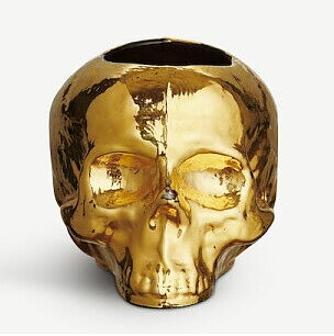 Still Life Votive Gold  Skull