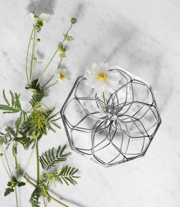 Bloom Vas Låg Klarglas Metall - 9