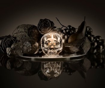 Still Life Votive Clear Skull