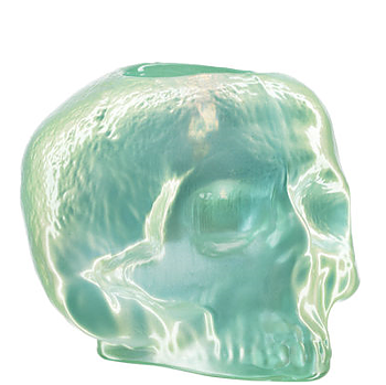 Still Life Votive Light Green Skull