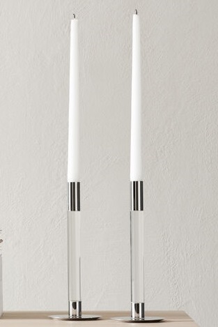 Lumiere Candlestick Silver 2-pack