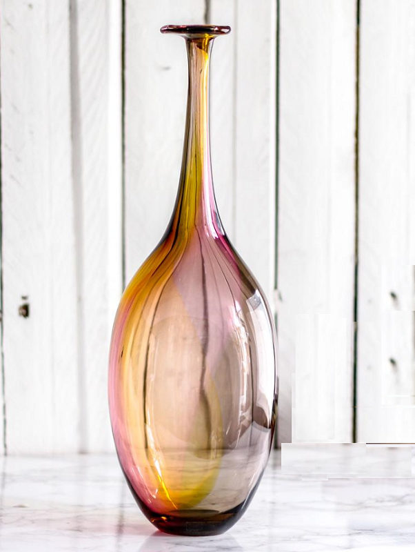 Kosta Boda - Fidji Flaska - Mellan Röd - Svenskt Konstglas