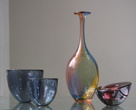 Kosta Boda - Fidji Bottle - Small Blue - Crystal of Sweden