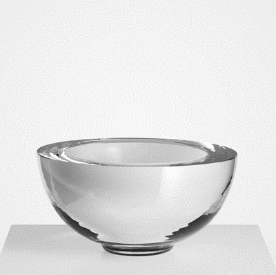 Solid Bowl White Blast Inside - Kosta Boda