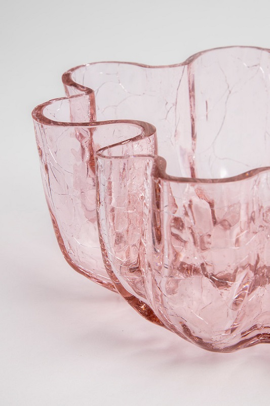 Crackle Skål Liten Rosa - 2