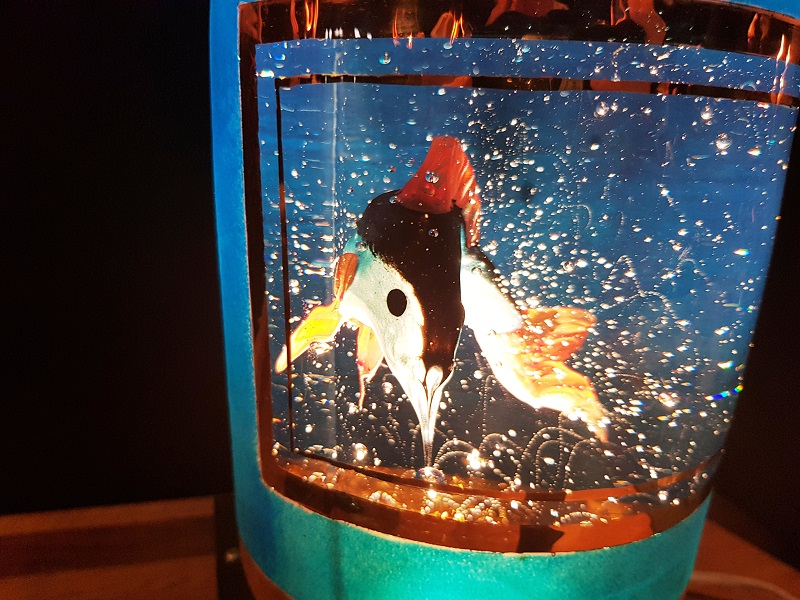 Champagneflaska Blå Fisk Sparkling Blue - Kosta Boda Unikat - 2