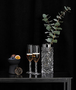 Carat Vase Clear Silver border