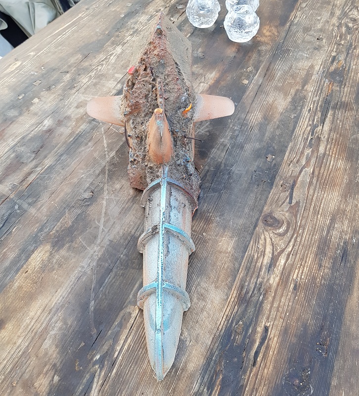 Skulptur med  Gult Ansikte  Unik - 4