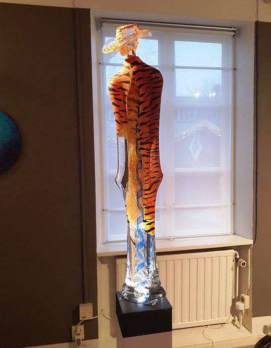 Tigerman Orange Blå - Kosta Boda Unikat - 4