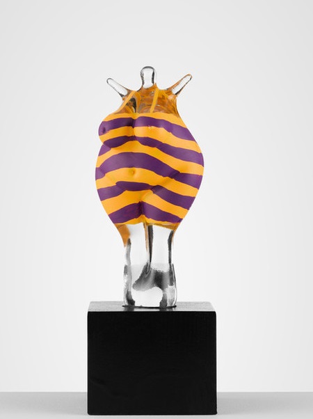Bath Woman Yellow Lilac Wood Base  