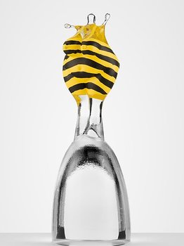 Badkvinna Gul Svart Glassockel  