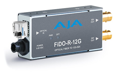 AJA FiDO-R-12G:  1-ch LC Fiber to 12G-SDI Receiver