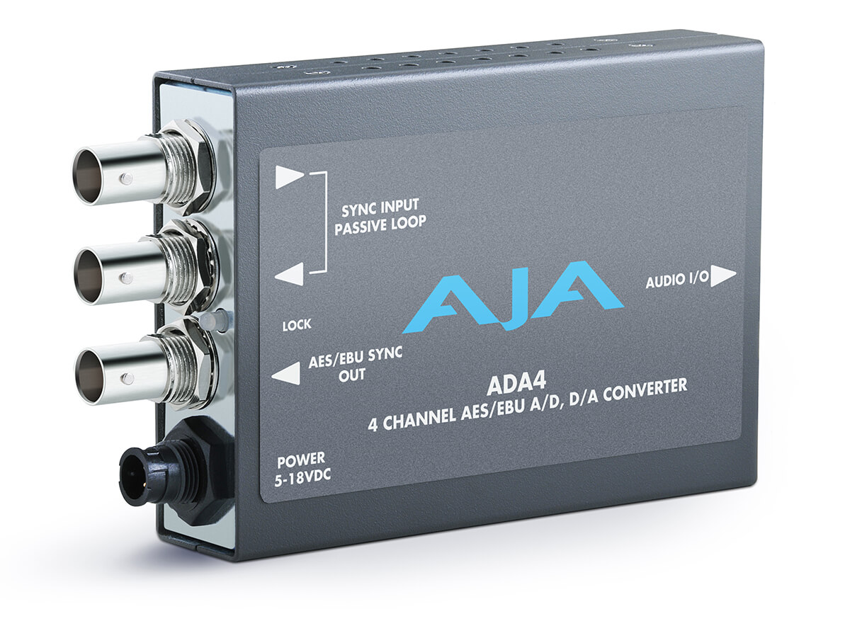 AJA ADA4: 4 ch Bi-Directional Audio A/D & D/A Converter