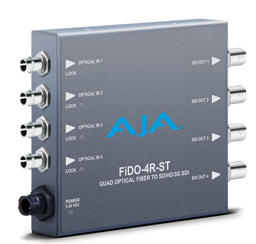AJA FiDO-4R-ST: 4 ch ST Fiber to 3G-SDI Receiver