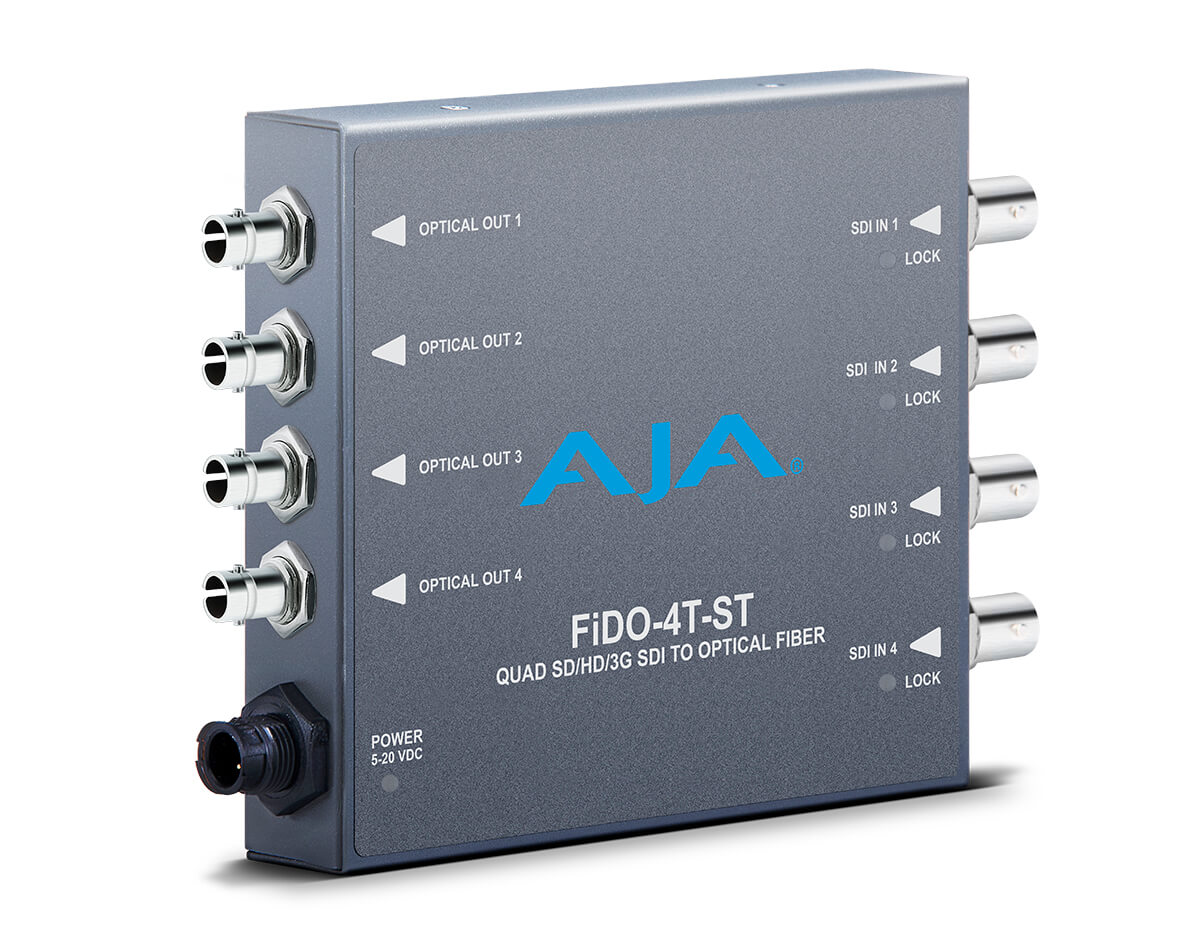 AJA FiDO-4T-ST: 4 ch 3G-SDI to ST Fiber Transmitter