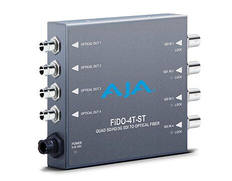 AJA FiDO-4T-ST: 4 ch 3G-SDI to ST Fiber Transmitter