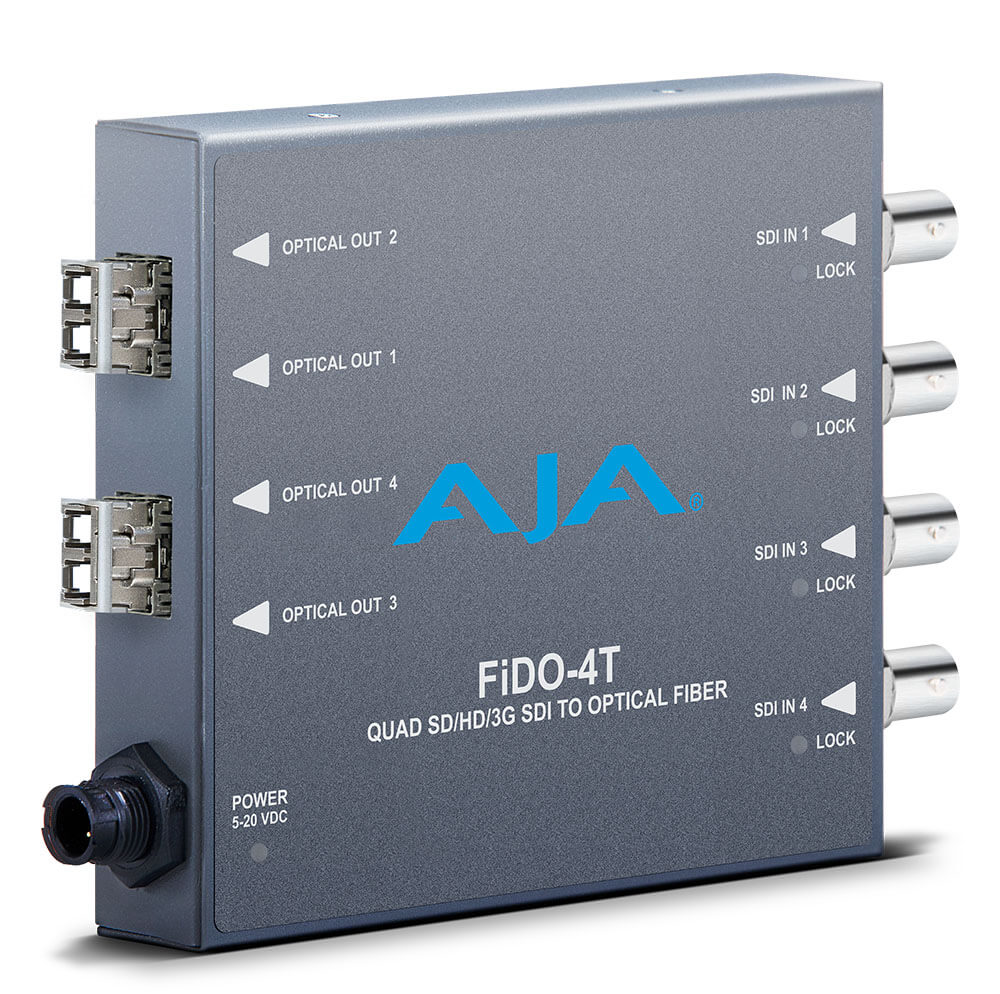 AJA FiDO-4T: 4 ch 3G-SDI to LC Fiber Transmitter - protel.se