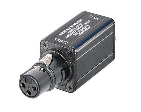 Omvandlare, XLR-F 110 Ohm IN / BNC 75 UT (Utstående XLR)