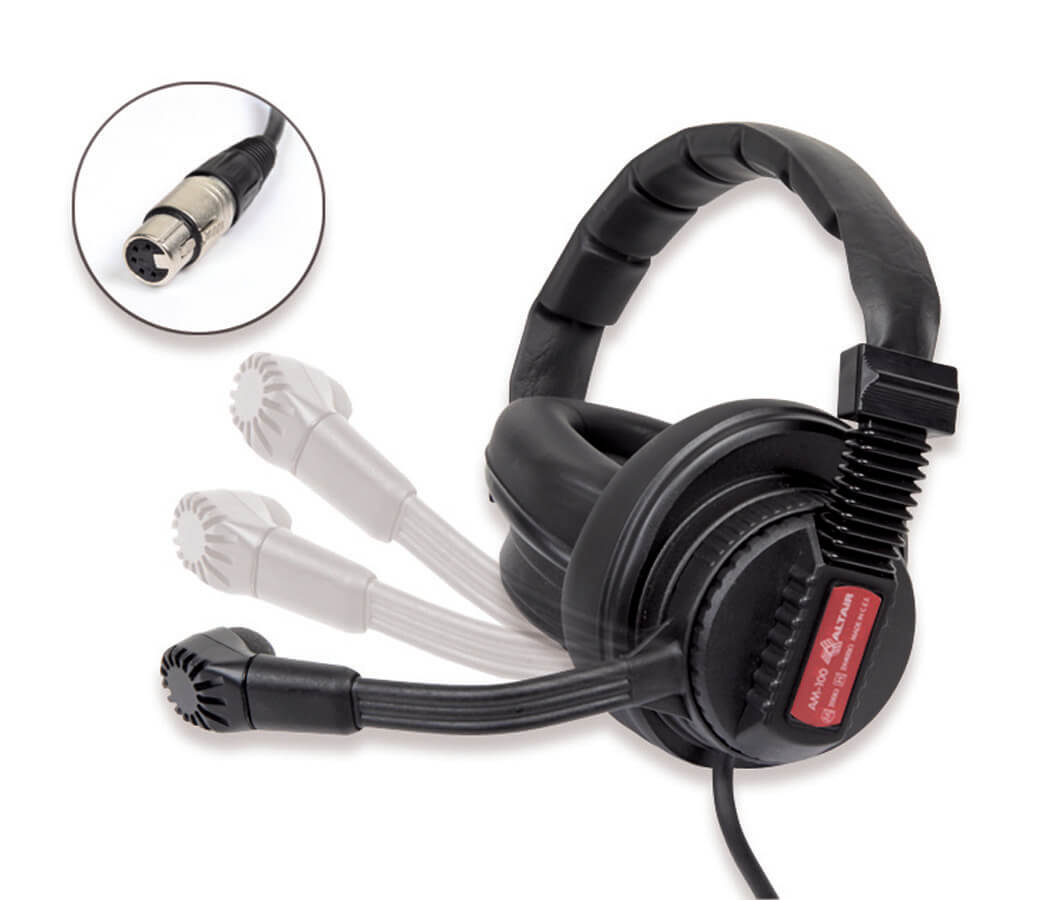Altair AM-100S Daul-ear Headset w/ Rotatable Microphone XLR4