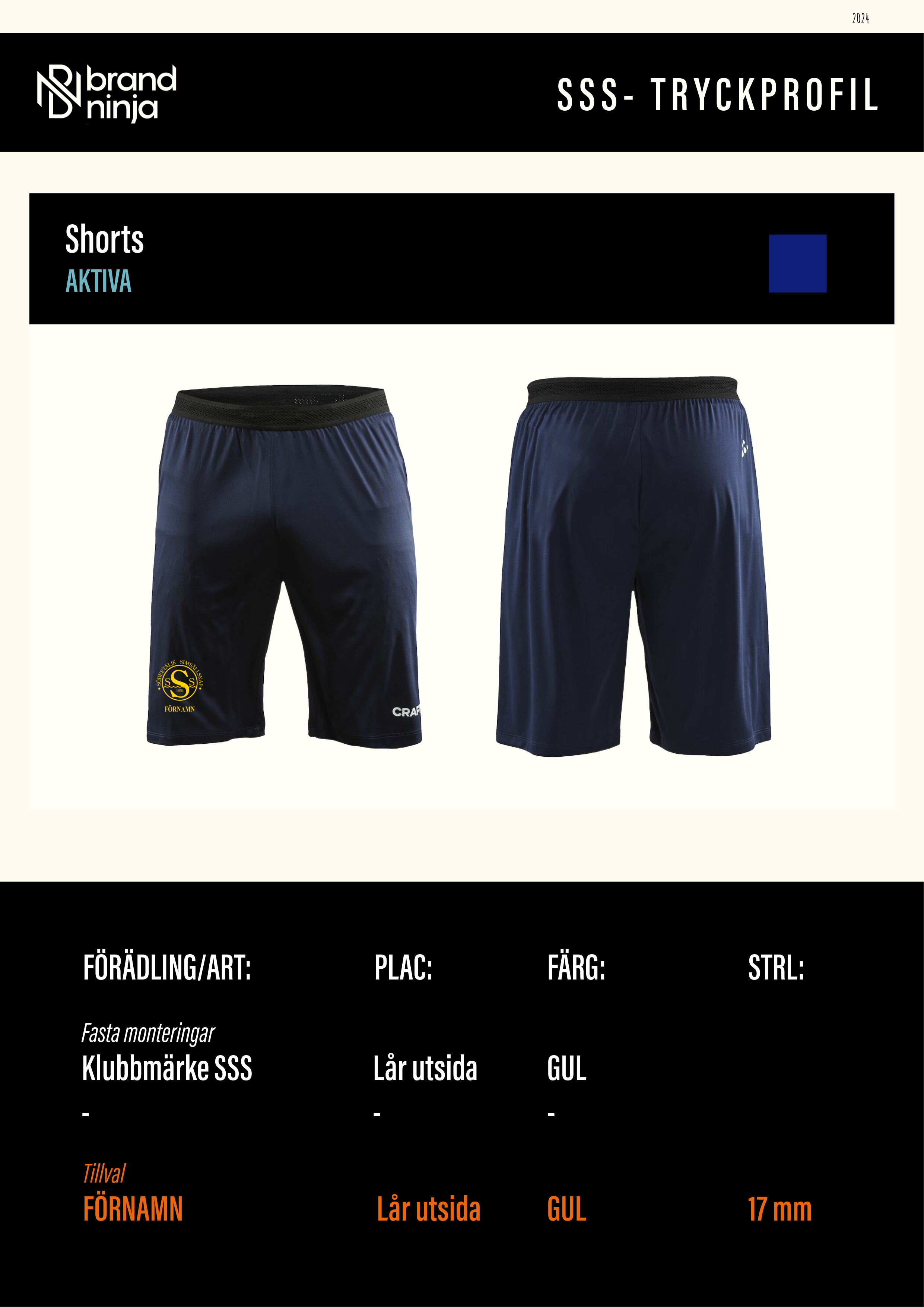 SSS Shorts Navy JR  - 3