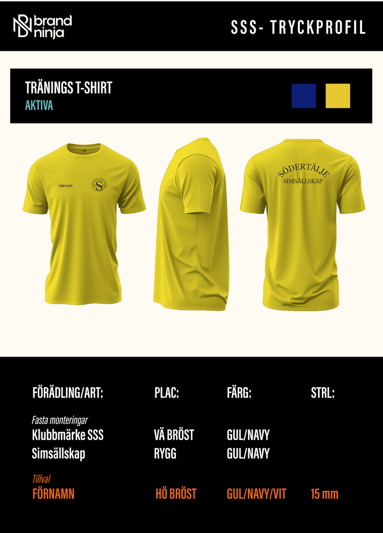 SSS Tävlingstee Unisex Gul  - 3