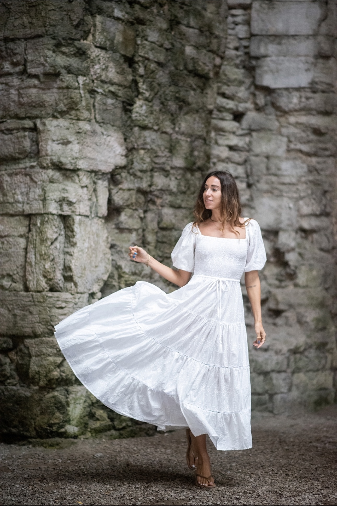 Aprodithe Dress Emboridery White