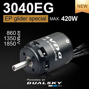 Borstlös motor Dualsky XM3040EG9. KV:1350. 104gr (3S)
