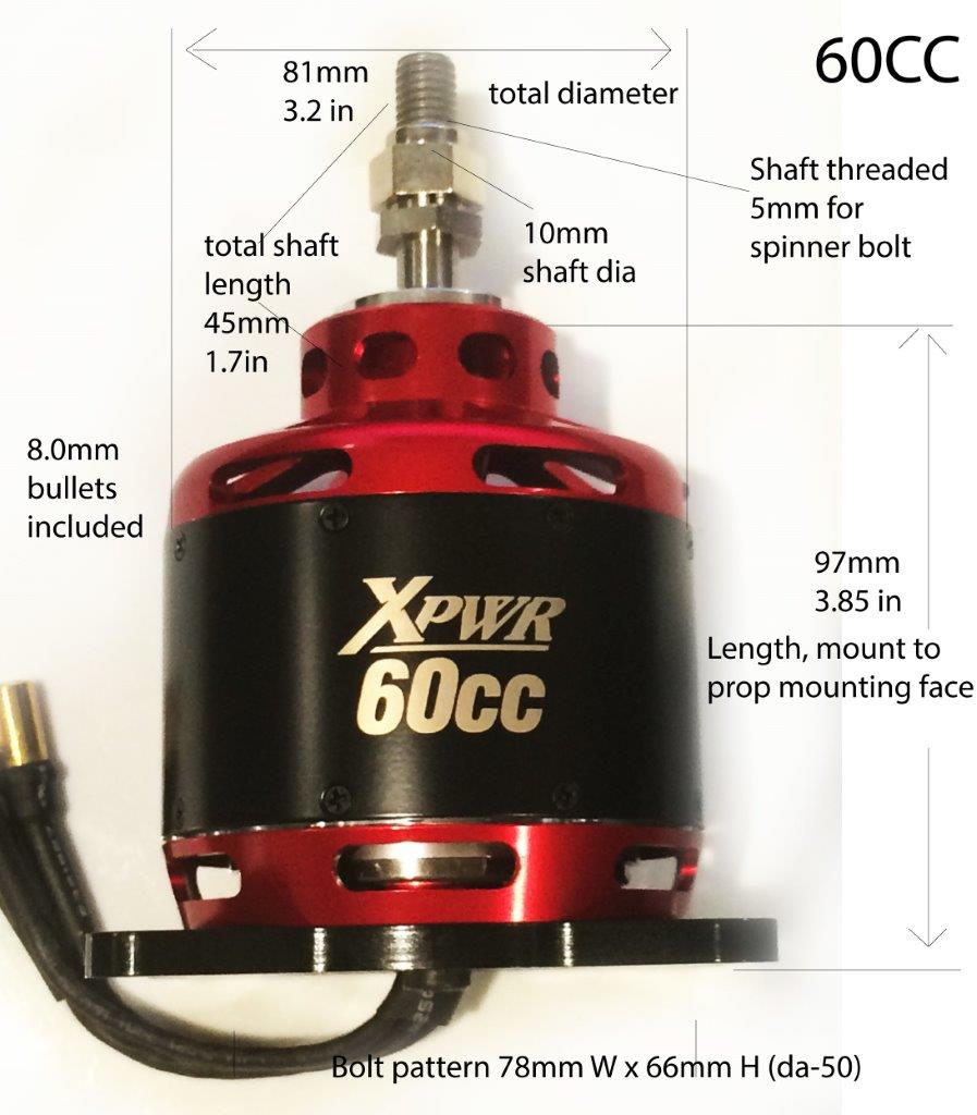 Borstlös motor Extreem Flight XPWR 60cc 190KV 1168g - 2