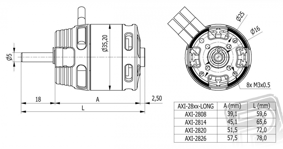 AXI 2814/16 V2 Brushless Motor - 3