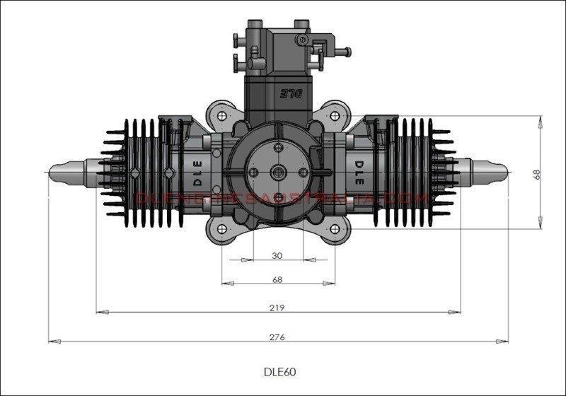 DLE 60cc Twin Bensinmotor - 5