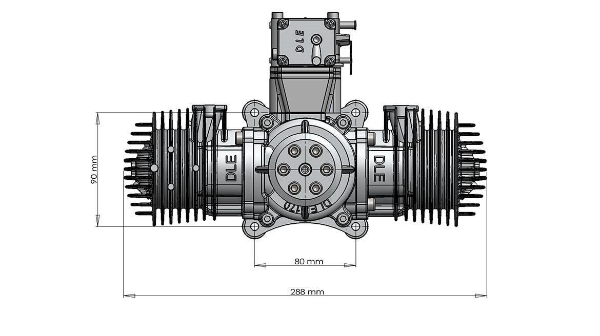 DLE-170 170cc boxer benzin motor - 6