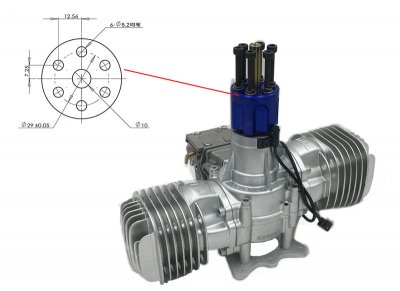 DLE-130 130cc boxer benzin motor - 4
