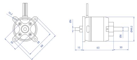 Borstlös motor FC5055 720KV  270g  (1.2kW) - 2