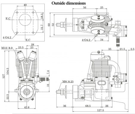 SAITO FG 17cc 4-takts Bensinmotor - 2
