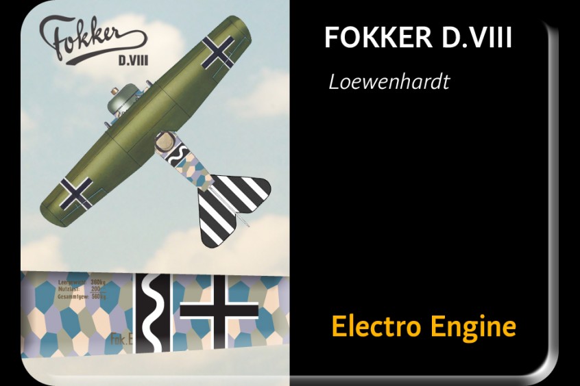 Fokker D. VIII skala 1:4 sp: 2095mm camo ´Loewenhardt´´´ - 2