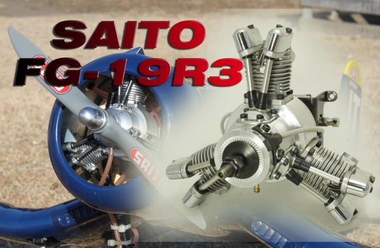 Saito FG 19R3 4-takts 3-cyl Stjärnmotor Bensin - 2