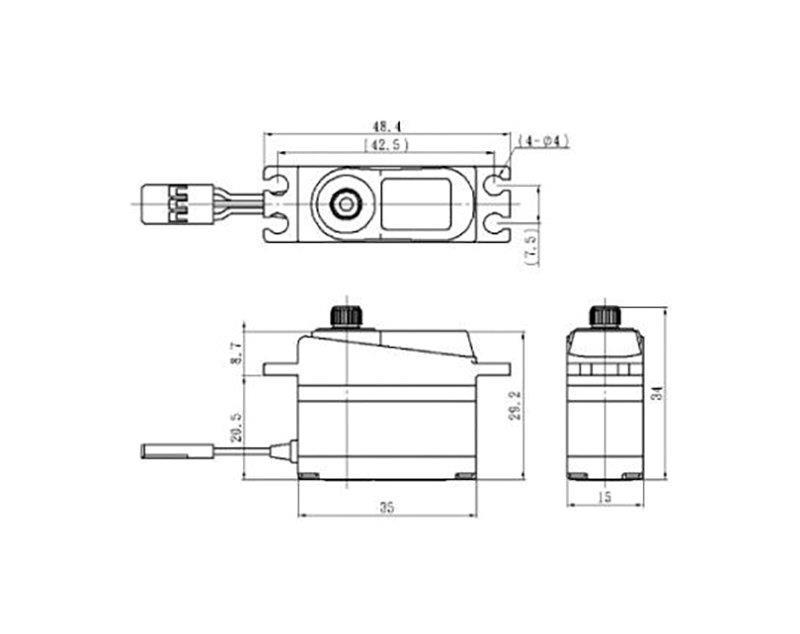SAVOX SV-1250MG HV digital servo 29.6g 8kg/.0.095sec 7.4V - 3