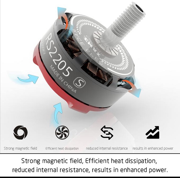 Borstlös elmotor EMAX RS2205S 2600KV  3-4S 28.8g - 2