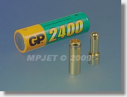 Guldpläterad 5 mm dia Hane/hona 1 par - 2