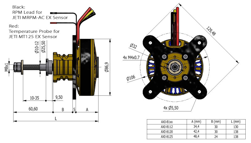 AXI 8120/08 V2 kv190 675g - 2