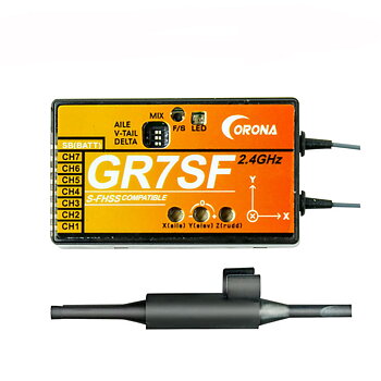CORONA 2.4Ghz SFHSS 7-Channel Receiver GR7SF med gyro