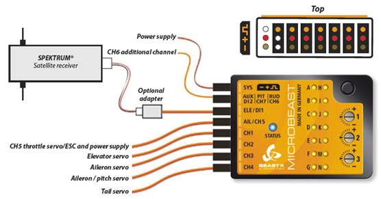 MicroBeast BXM7600 3-Axis Flybarless Gyro 3G - 23