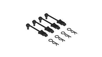 AR390165 Body Clip Retainer 1/10 Scale Black (4)