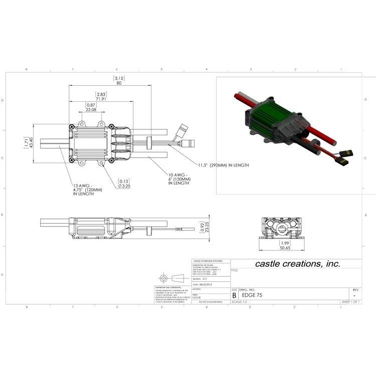 Castle Creations Phoenix Edge 75 32V 75A ESC 5A BEC - 6
