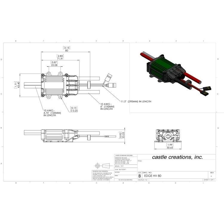Castle Creations Phoenix Edge HV-80 50V 80A ESC - 7